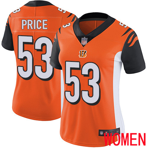 Cincinnati Bengals Limited Orange Women Billy Price Alternate Jersey NFL Footballl 53 Vapor Untouchable